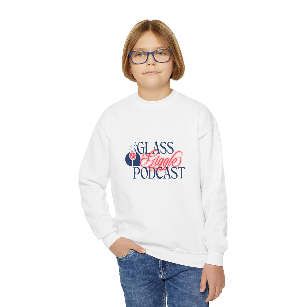 A Glass and a Giggle Signature Youth Crewneck