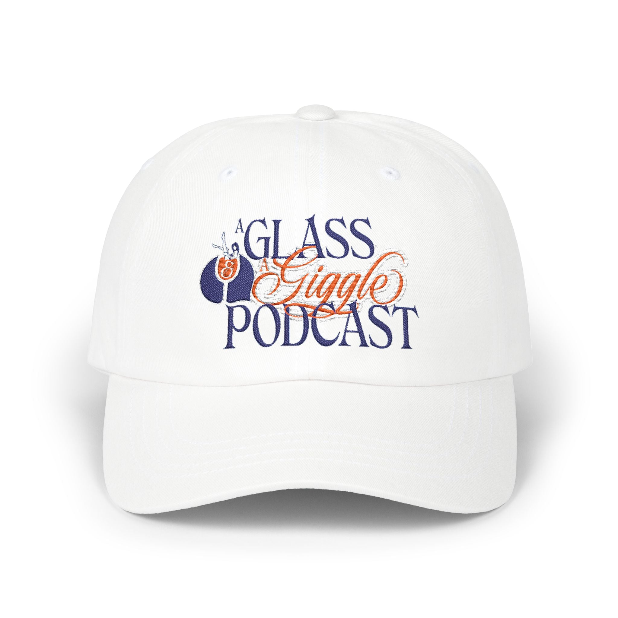 A Glass and a Giggle Embroidered Baseball Hat