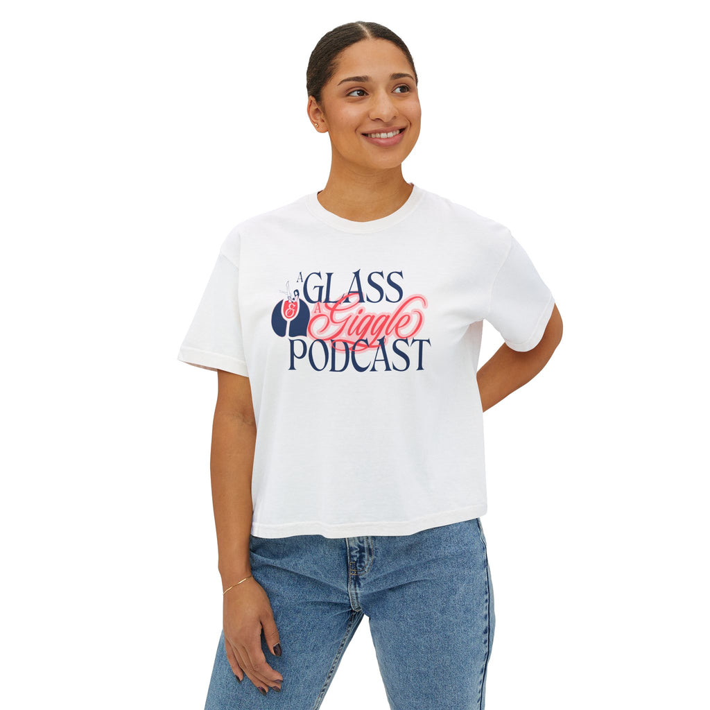 A Glass and a Giggle Signature Boxy Tee