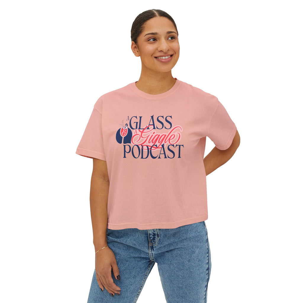 A Glass and a Giggle Signature Boxy Tee