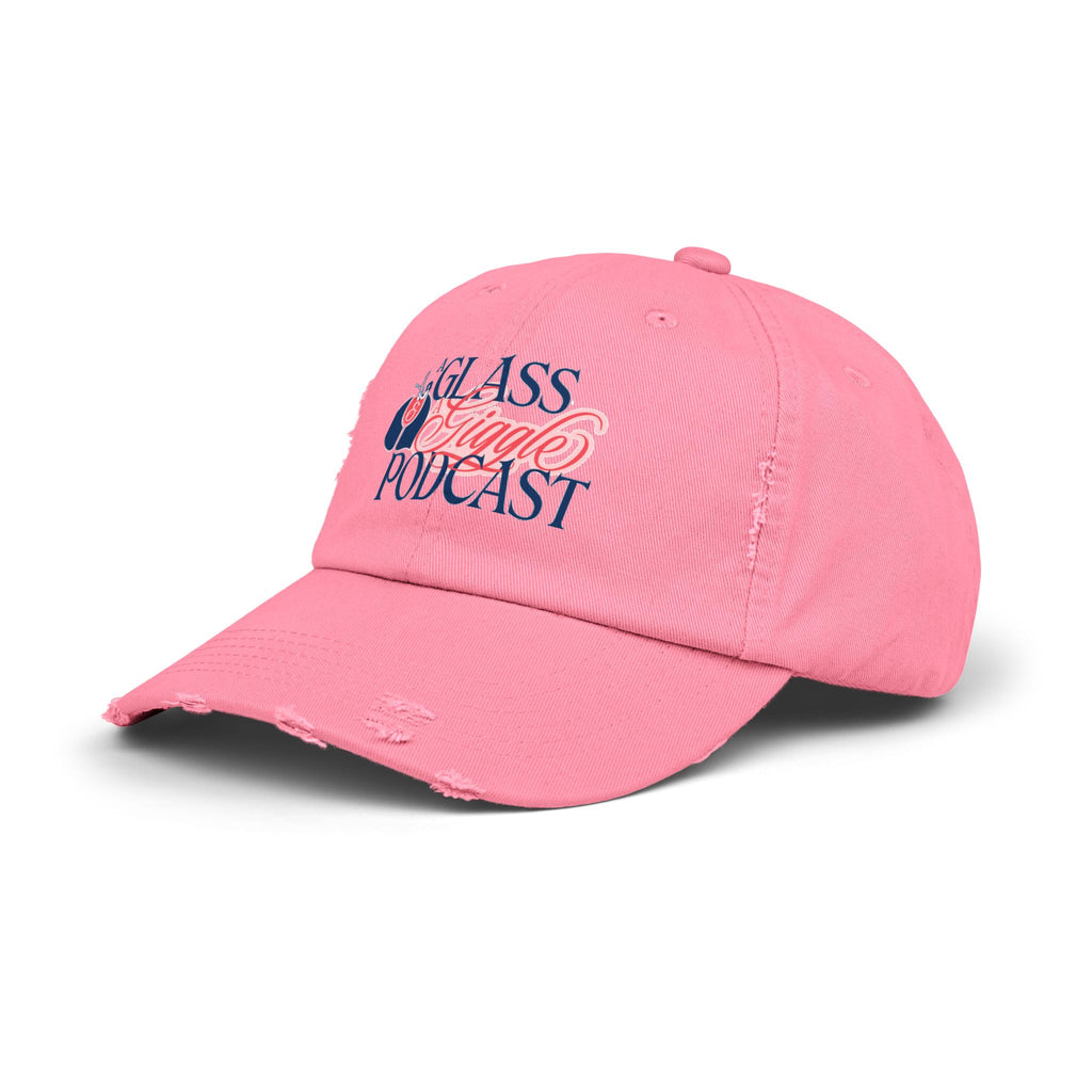 A Glass and a Giggle Signature Distressed Cap