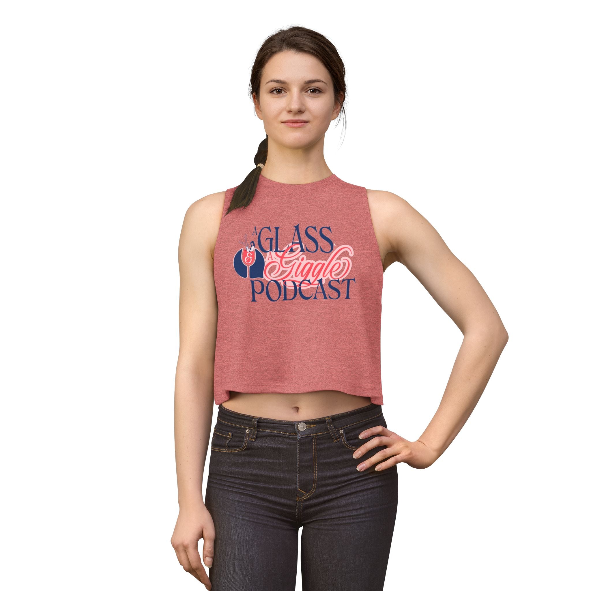A Glass and a Giggle Signature Crop Tank