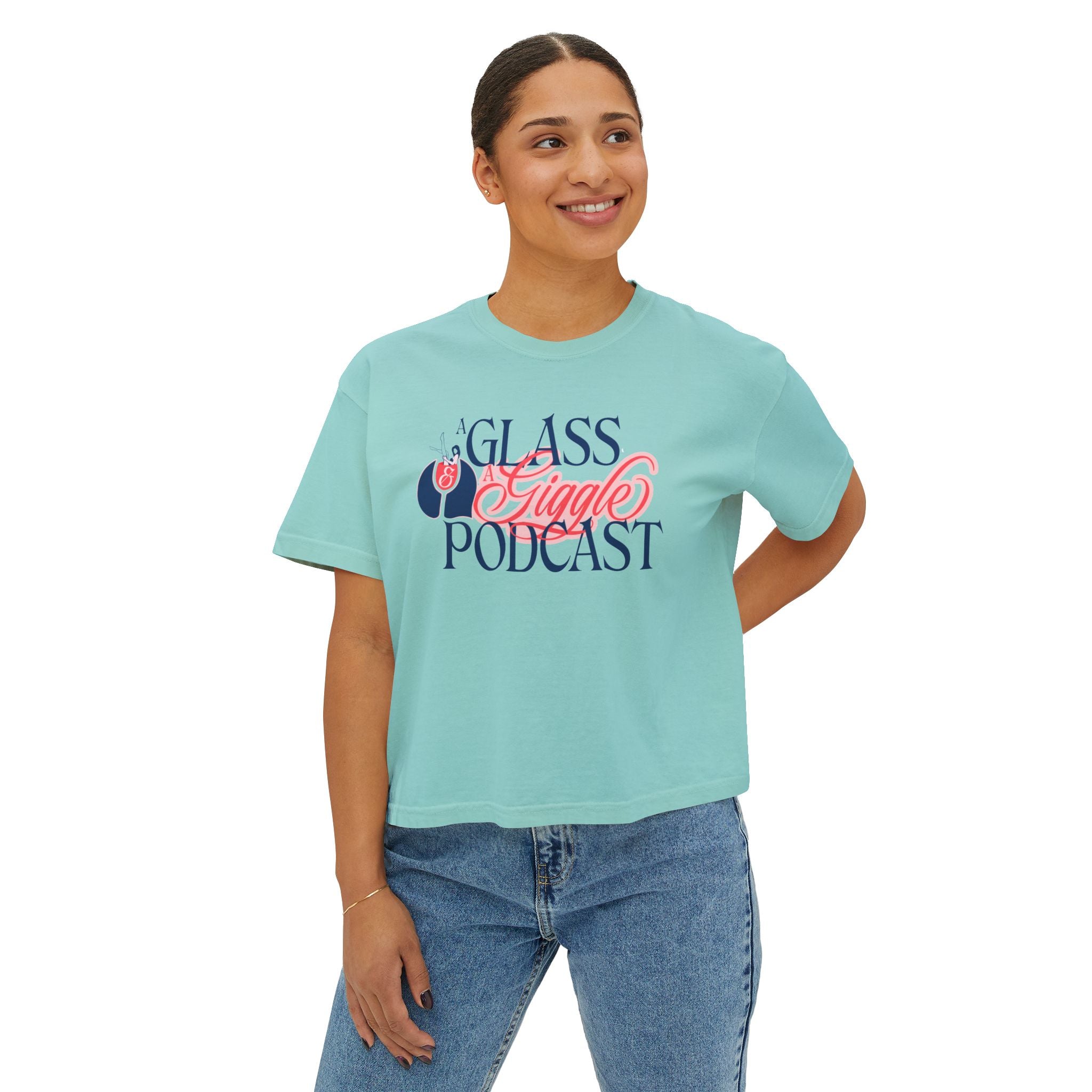 A Glass and a Giggle Signature Boxy Tee