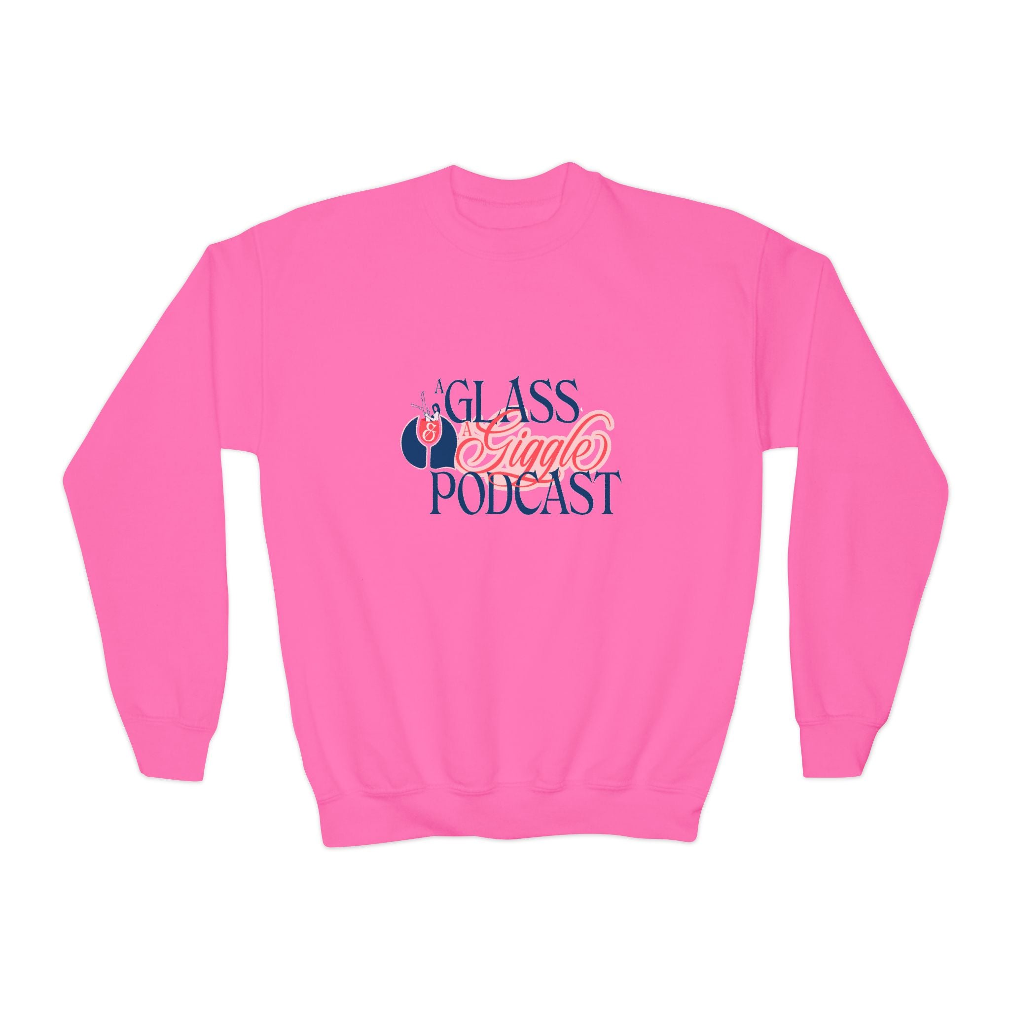 A Glass and a Giggle Signature Youth Crewneck